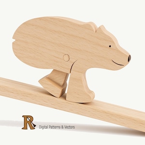 Bear Ramp walker DIY Wooden Toy Patterns and Assembly guide
