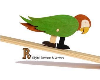 Ramp Walker Spielzeug Muster, Parrot Rampe Spielzeug, Pdf Muster für Dekupiersäge, und CNC Vektoren für Holzspielzeug, Holzspielzeugmuster und Vektoren.
