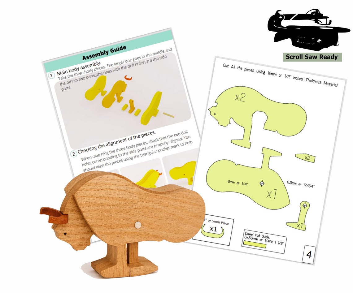 Pdf Ramp Toy Pattern Ramp Walker Bull Toy Patterns, Pdf , Dxf and Svg Files - Etsy