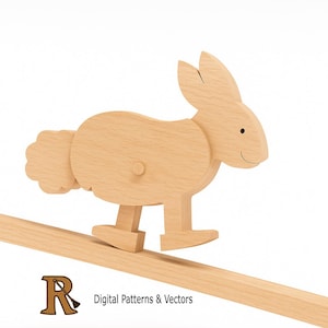 Rabbit Ramp Walker Toy Patterns and Vectors For Scroll Saw and CNC Machines.