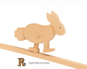 Kaninchen Ramp Walker Spielzeug Muster und Vektoren für Dekupiersäge und CNC-Maschinen.
