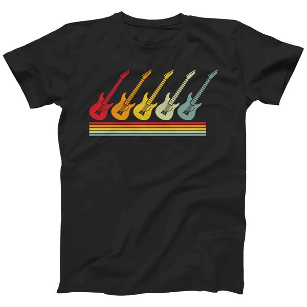 Retro Guitar T-shirt Mens | Guitarist Gift Tee | Musician Graphic Tee | Also in Plus Sizes