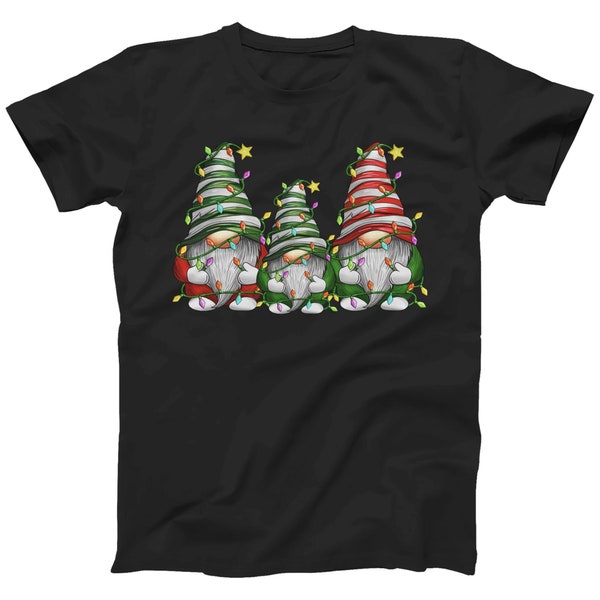 Christmas Gnomes T-shirt: Festive Holiday Xmas Lights Top