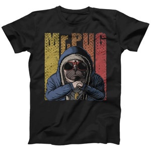 Mr Pug Men's Kid's Tshirt Custom Printed Cotton Tee Cartoon Pug Dog Lovers T shirt Plus Size Available