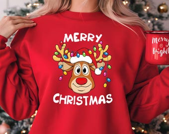 Funny Reindeer Christmas Sweatshirt: Festive Xmas Jumper