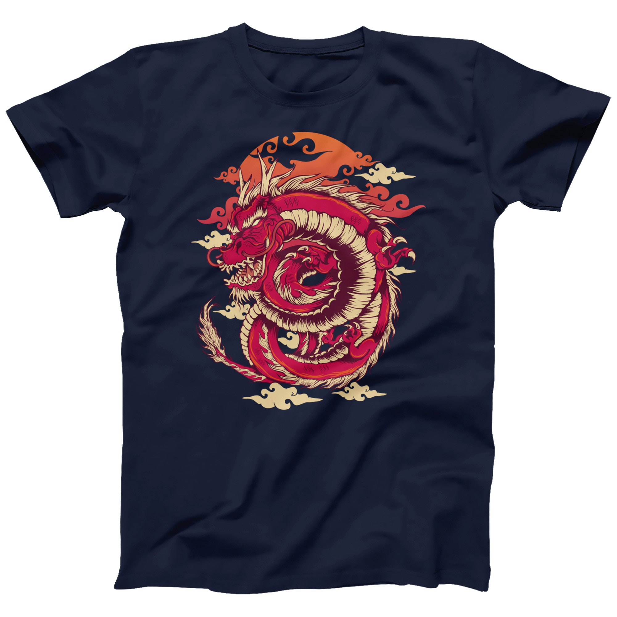 Red Dragon Graphic T-shirt: Japanese Martial Arts Style - Etsy