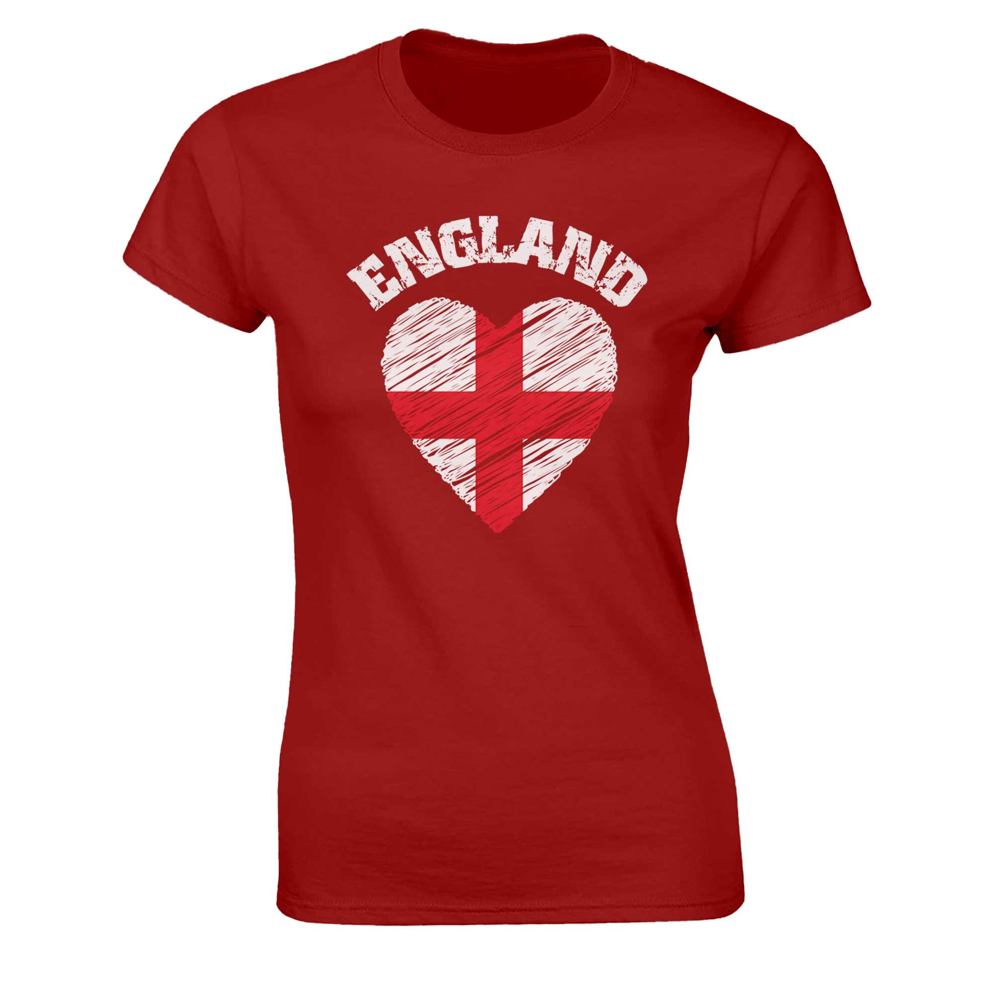 Discover England 2021 Football Printed T-Shirt | Love Heart Theme Tee