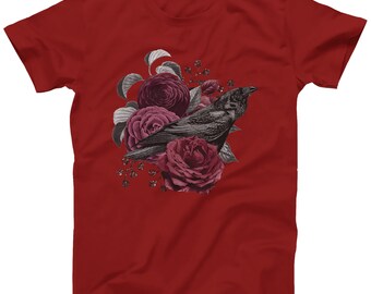 ●RAIVE● New Vintage Rose Graphic T-shirt in Charcoal RAIVE] Vintage Rose Graphic T-shirt – Arielle Store