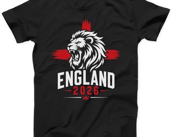 England 2026 Lion Football Shirt | England Supporters Tee | Three Lions Inspired Fan Gift | England Fan T Shirt