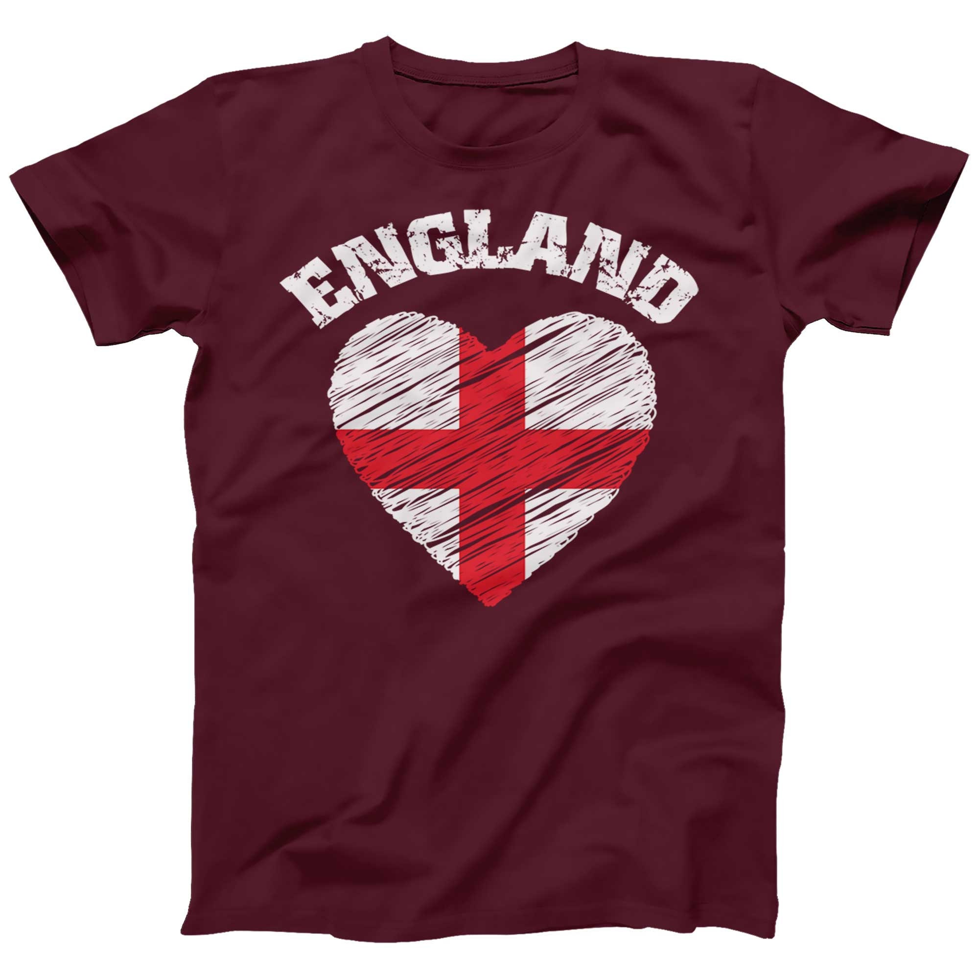 Discover England 2021 Football Printed T-Shirt | Love Heart Theme Tee