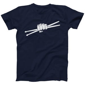 Drummer T-Shirt: Drum Sticks Graphic Tee - Adults and Kids - Plus Sizes Navy