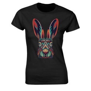 Abstract Rabbit T-Shirt: Colorful Animal Print Tee image 9