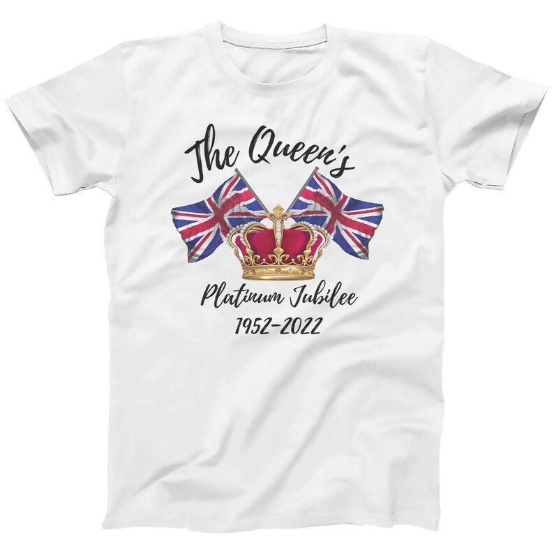 Queen's Platinum Jubilee T-shirt, Union Jack Crown T shirt, The Queens Jubilee T shirt for Men Women Kids, Plus Sizes, 3XL 4XL 5XL 