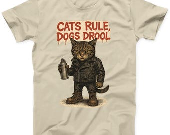 Cats Rule Dogs Drool T-Shirt: Funny Cat Lover Graphic Tee