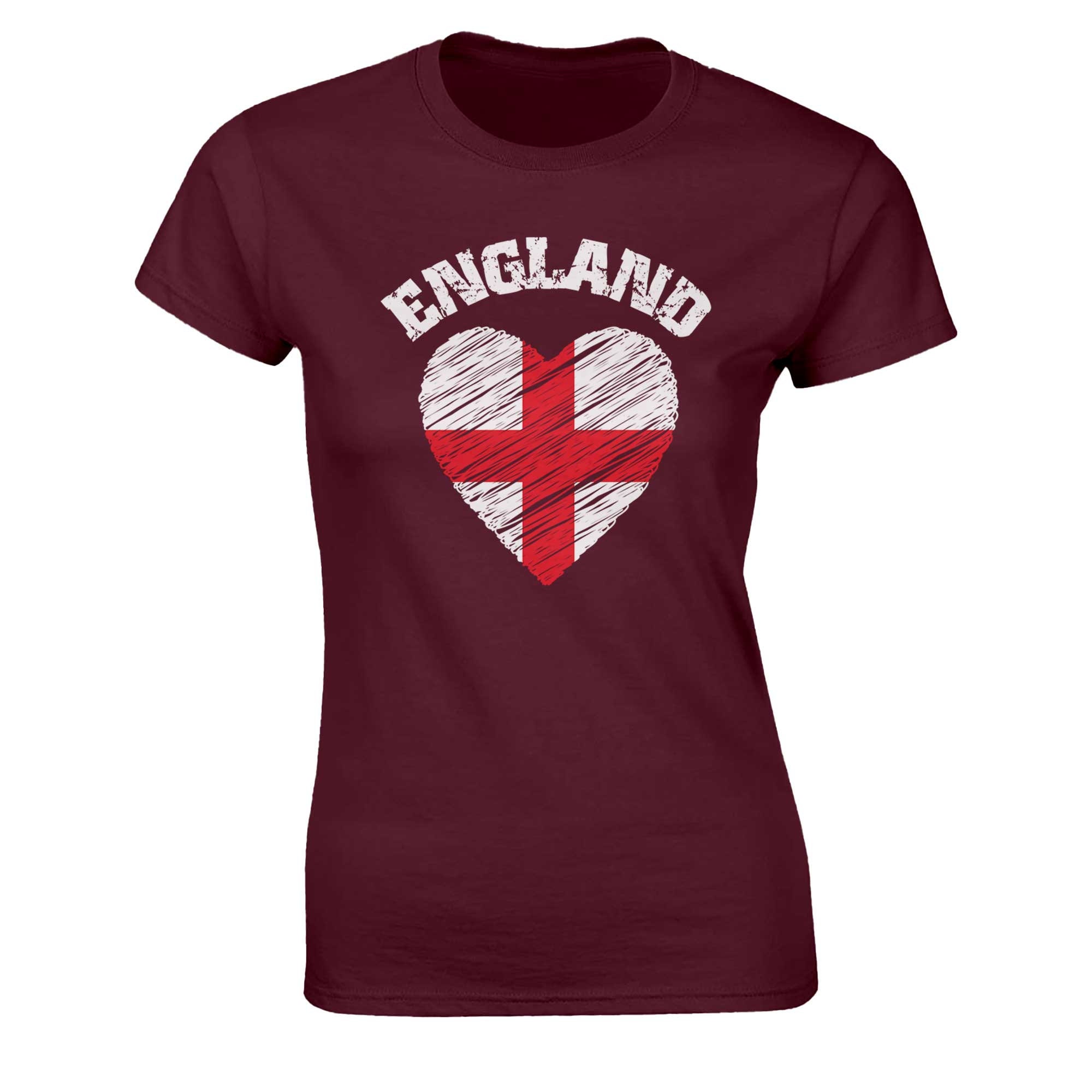 Discover England 2021 Football Printed T-Shirt | Love Heart Theme Tee