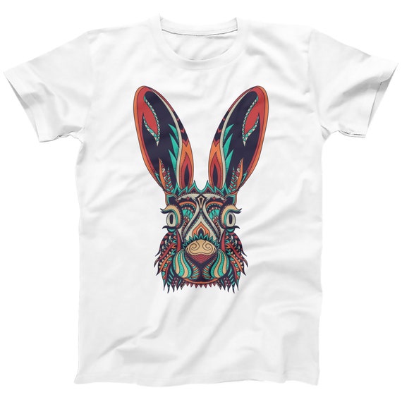 Abstract Rabbit T-Shirt: Colorful Animal Print Tee
