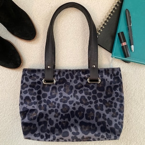 Small Faux Fur Tote Bag - Black/Gray