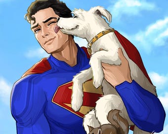 Supes and Krypto - A5 Print