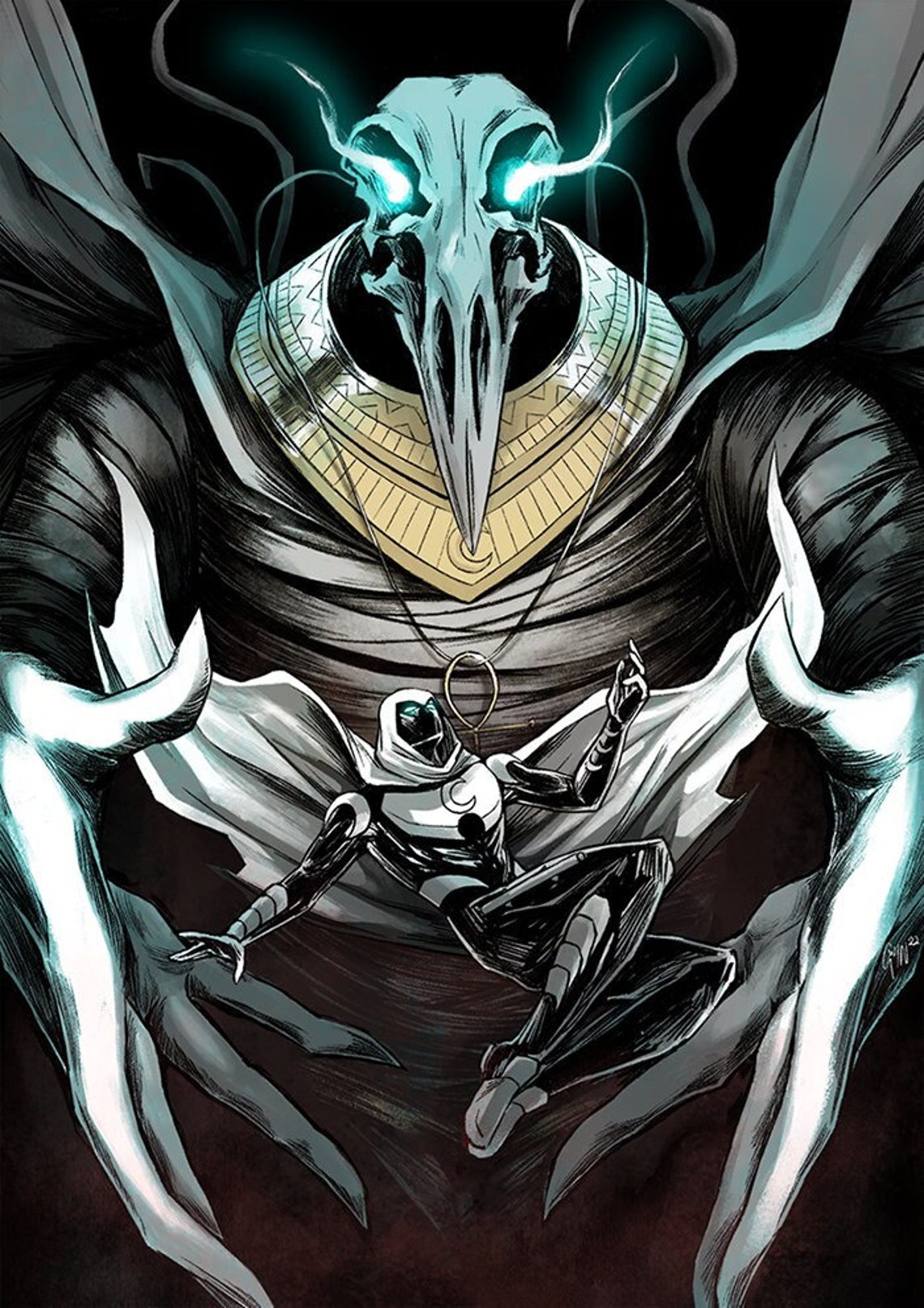 Khonshu and Moon Knight - Print - Etsy