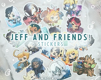 Jeff et ses amis ! - Stickers sans bordure (rivaux)