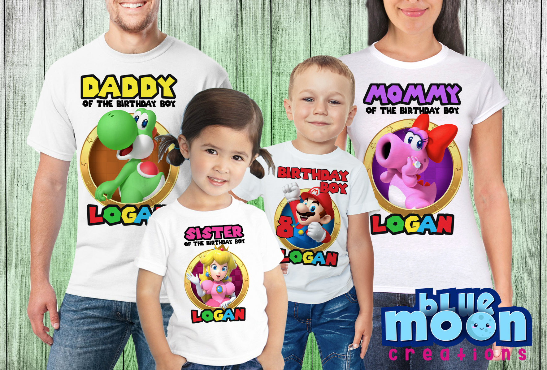 Super Mario family shirts Custom birthday shirt Mario Bros Etsy