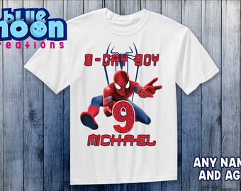 Spiderman Birthday Shirt Etsy