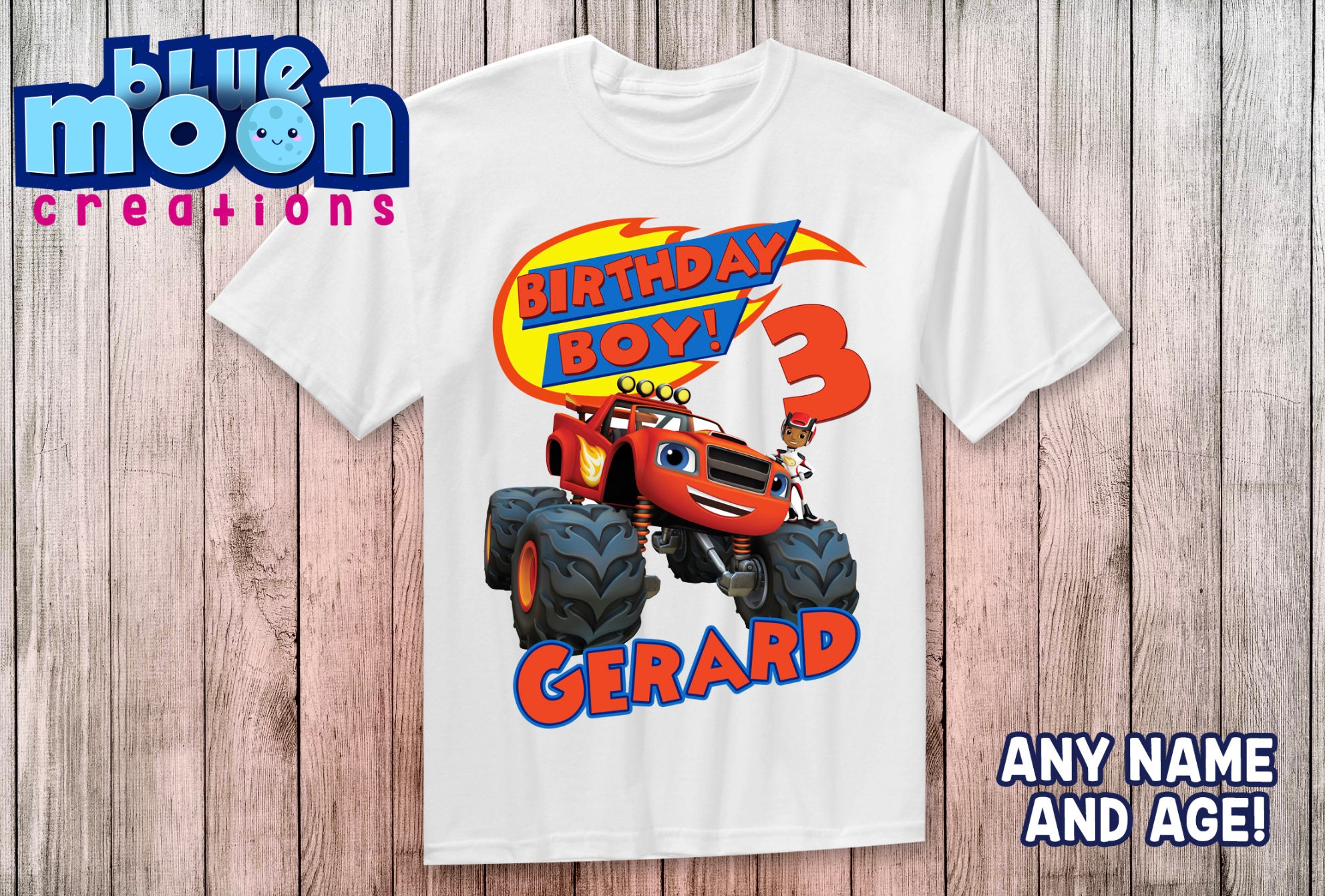 Blaze Monster Machine Birthday Shirt 