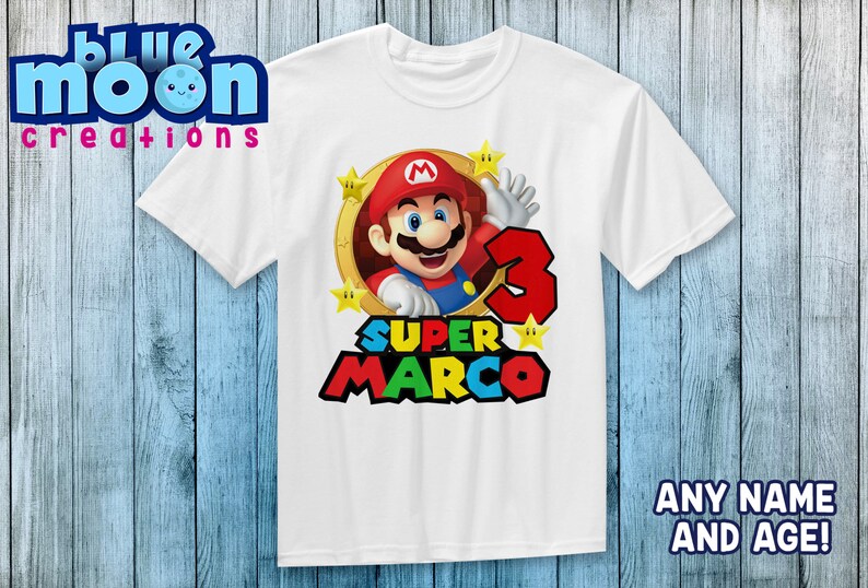 Super Mario Birthday Shirt Super Mario Family Shirts Custom Etsy