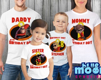 Details about   New The Incredibles Personalized Party Favor T Shirt birthday present gift 
