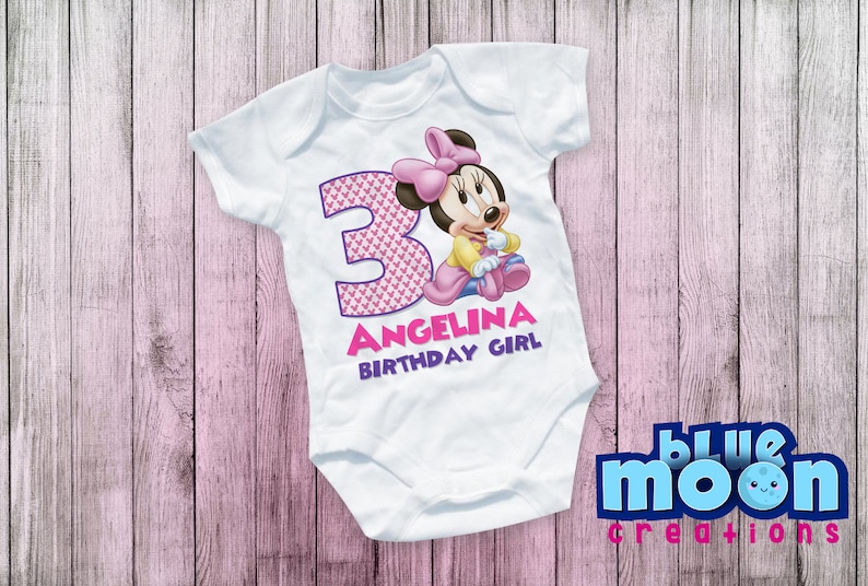 Baby Minnie mouse boys set Baby Minnie mouse first birthday outfit Baby Minnie mouse birthday shirt