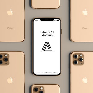 Mockup Iphone 11 Gold