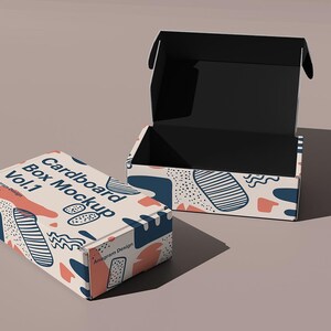 Modèle de boite en carton - Photoshop - fichiers PSD