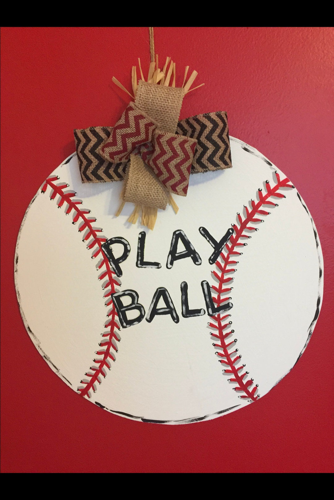 Baseball Door Hanger Etsy