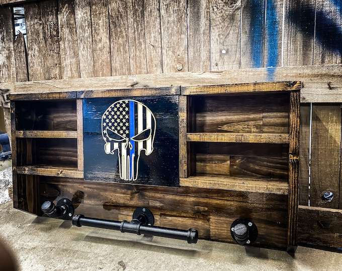 Custom Punisher Duty Rack: Police Gear Storage with Keyed Lock