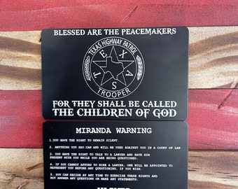 Laser Engraved Metal Miranda Cards