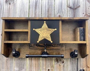Florida Sheriff Custom Duty Rack - Police Gear - Duty Gear Rack  Cop Caddy- Police Storage