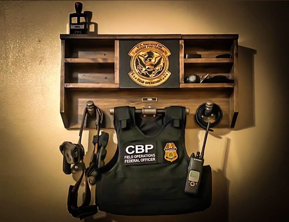 Custom Wall Mounted Duty Rack Police Gear Duty Gear Rack EDC