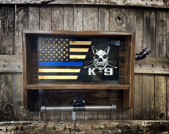 K9 Handlers Small Custom Wall Mounted Duty Shelf - Police Gear Rack - Duty Gear Shelf/ Rack  - Cop Caddy- Police Storage