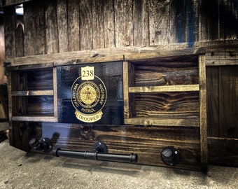 Oklahoma Highway Patrol Custom Duty Rack - Police Gear - Duty Gear Rack  Cop Caddy- Police Storage