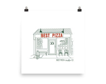 Best Pizza Illustration Drawing Pizzeria Brooklyn NYC Pizza