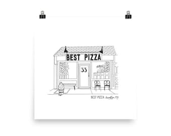 Best Pizza Illustration Drawing Pizzeria Brooklyn NYC Pizza