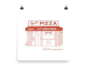 Joe's Pizza Illustration Drawing Pizzeria NYC Pizza
