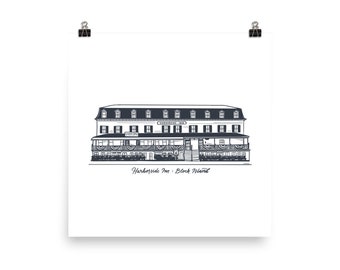 Harborside Inn Illustration Block Island Historic Hotel Fire Rescue Rhode Island