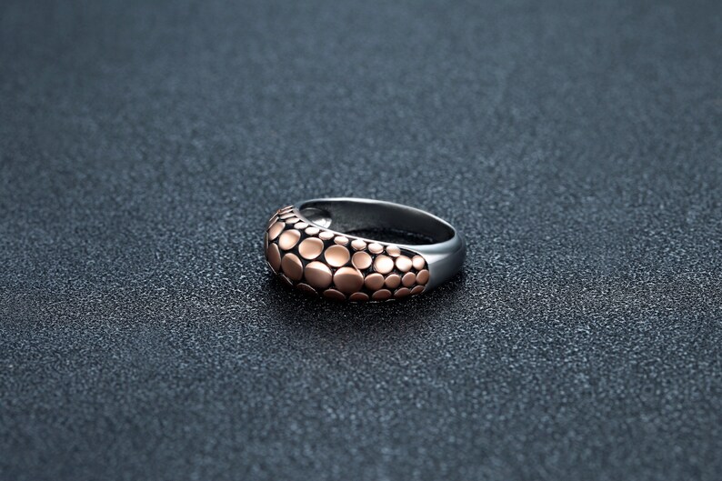 Animal Ring Wide Ring Geometric Rose Gold Snake Enamel Ring Dome Ring Dot Ring Statement Ring Boho Ring Cocktail Ring