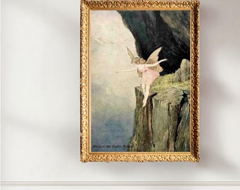 Australian Fairy Art Print, Bridget the Fairy Beauty, Fantasy Wall Art, Mystical Botanical Printable, Nursery Decor, Ida Rentoul Outhwaite