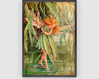 Lámina de Hada de las Flores: Hoja de Eucalipto Australiana, Decoración Infantil Original (Descarga Digital)