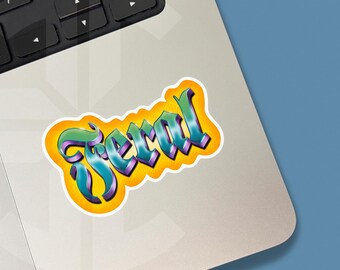 Feral Holographic Sticker |  Gen X Humour Fraktur Sticker