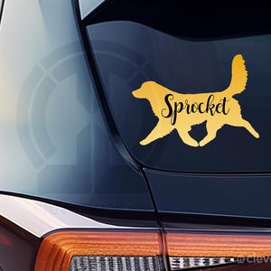 Personalized Duck Toller Decal. Great for vehicles, helmets, laptops or walls... options are endless!
