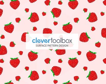 PATTERNS  | Strawberries Scatter Digital Pattern for Crafting and Design Projects