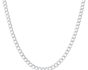 Authentic 925 Sterling Silver 7MM Cuban Curb Link Chain Necklaces, Solid 925 Italy, Made with IT-ProLux, Next Level Jewelry